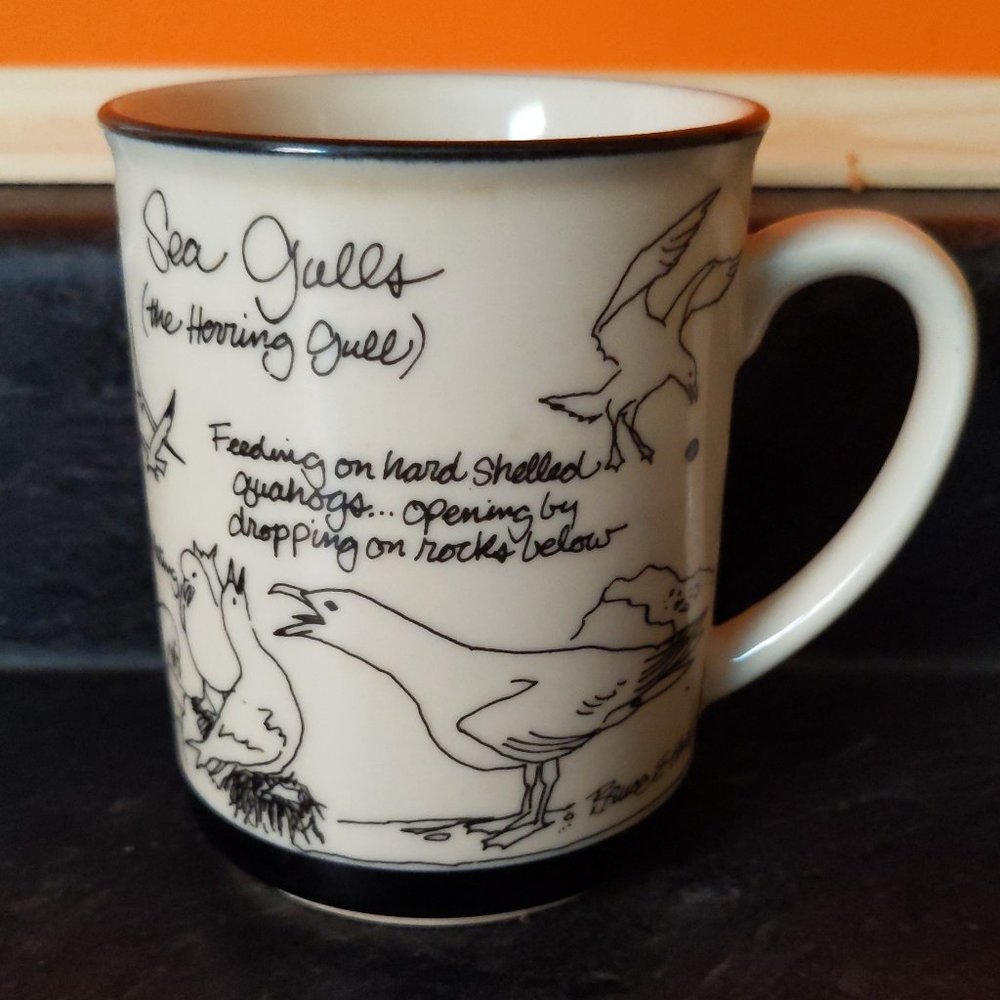 Vintage Bruce E Hart seagull mug